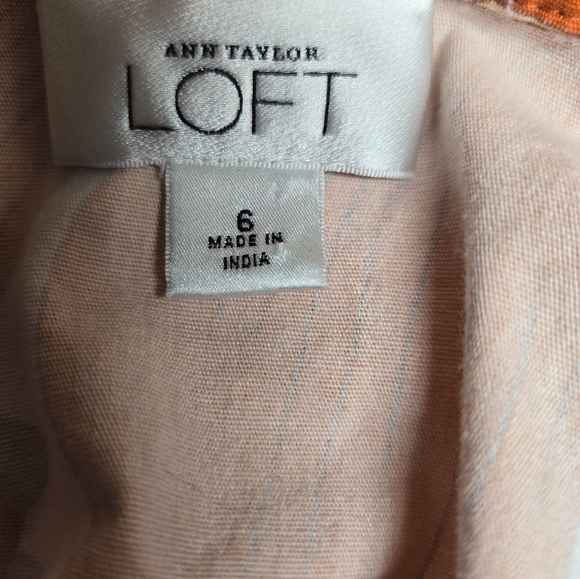 Ann Taylor LOFT Orange/Peach Floral Blazer Size 6 - Picture 6 of 7